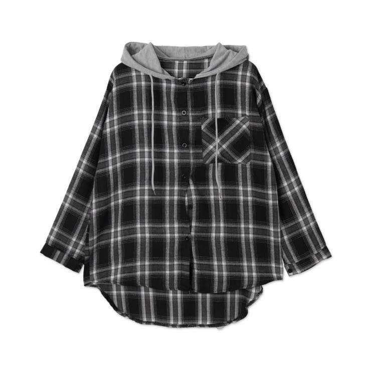 信頼も厚い フード付きチェックネルシャツ[品番：WG010092444]｜WEGO【WOMEN トップス