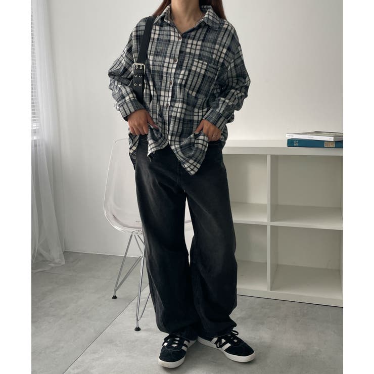 オーバーサイズチェックネルシャツ[品番：WG010092446]｜WEGO