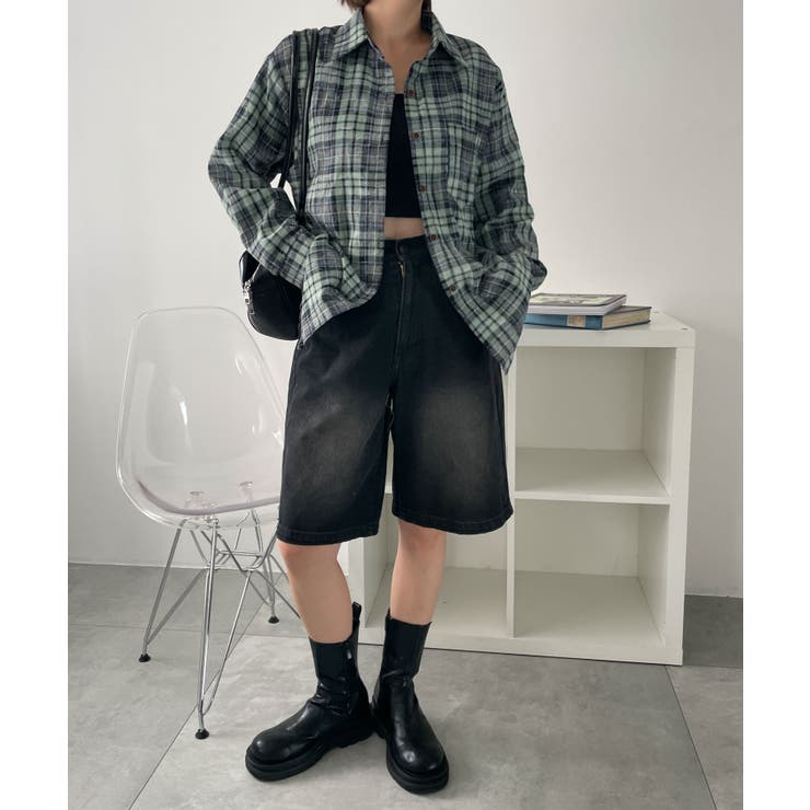 オーバーサイズチェックネルシャツ[品番：WG010092446]｜WEGO