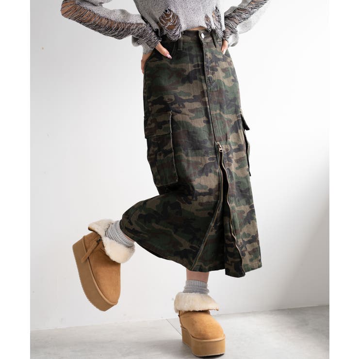 カモフラジップカーゴスカート | WEGO【WOMEN】 | 詳細画像1 
