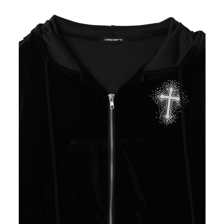ラインストーンベロアWZIPパーカー[品番：WG010092508]｜WEGO【WOMEN 