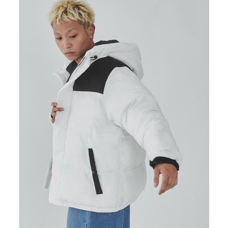 カラーブロックパテッドフードブルゾン | WEGO【MEN】 | 詳細画像12 