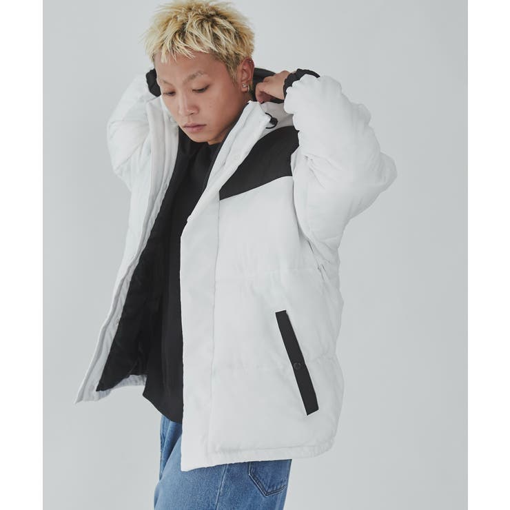 カラーブロックパテッドフードブルゾン | WEGO【MEN】 | 詳細画像13 