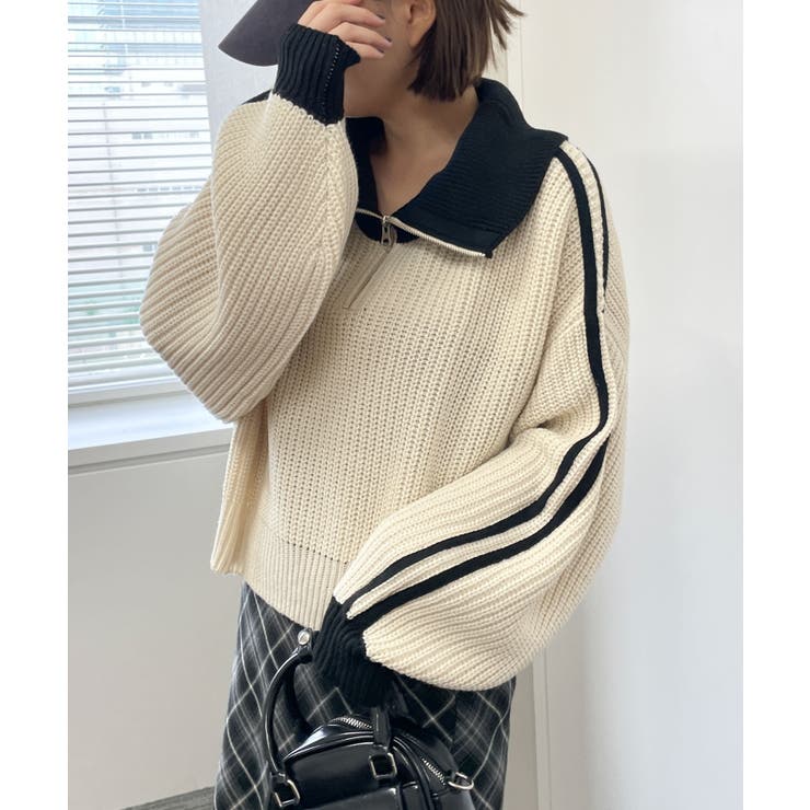 ハーフジップニットプルオーバー[品番：WG010092558]｜WEGO