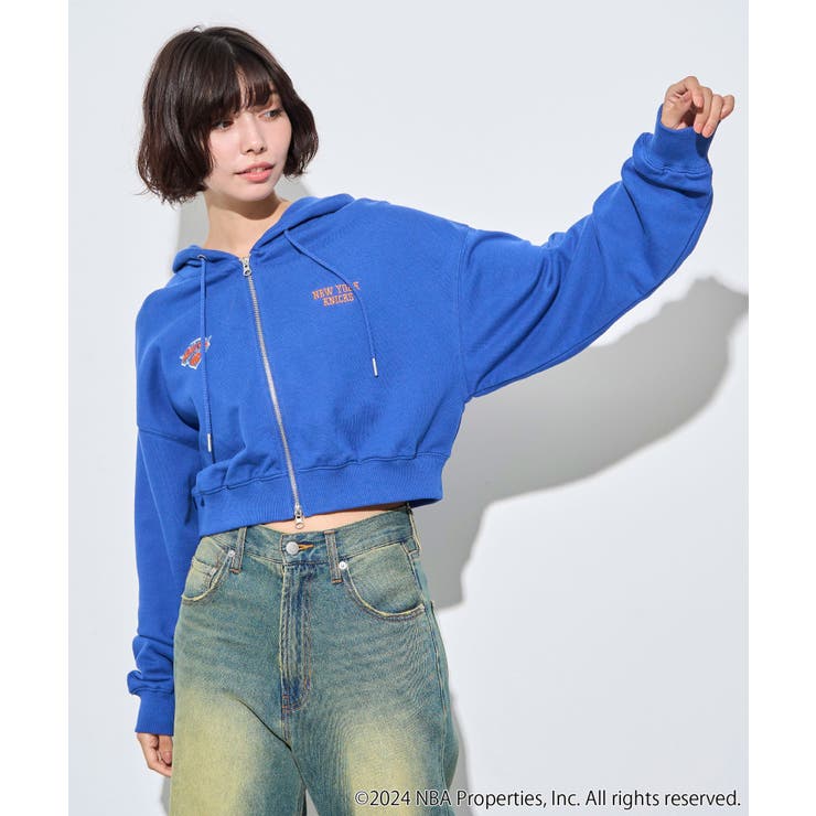 ブルー | 別注NBAショートWZIPパーカー | WEGO【WOMEN】