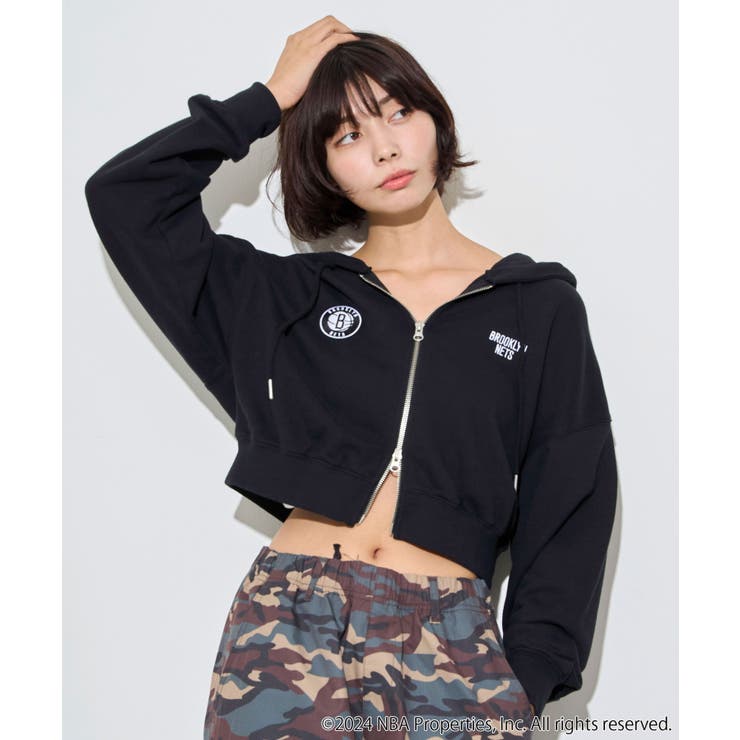 今週の新着アイテム 別注NBAショートWZIPパーカー[品番：WG010092579]｜WEGO【WOMEN Tシャツ(半袖/袖なし)