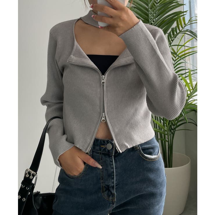 チョーカーダブルジップニット | WEGO【WOMEN】 | 詳細画像4 