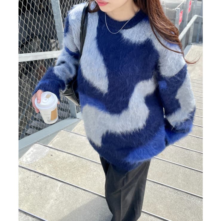 ブルーその他 | マーブルシャギーニットプルオーバー | WEGO【WOMEN】