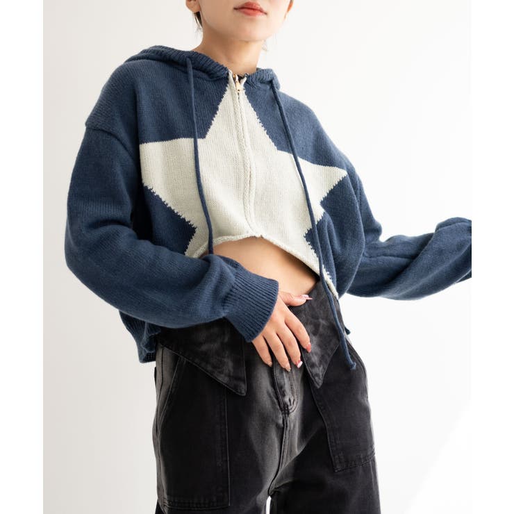 スターニットカーブヘムZIPパーカー | WEGO【WOMEN】 | 詳細画像9 