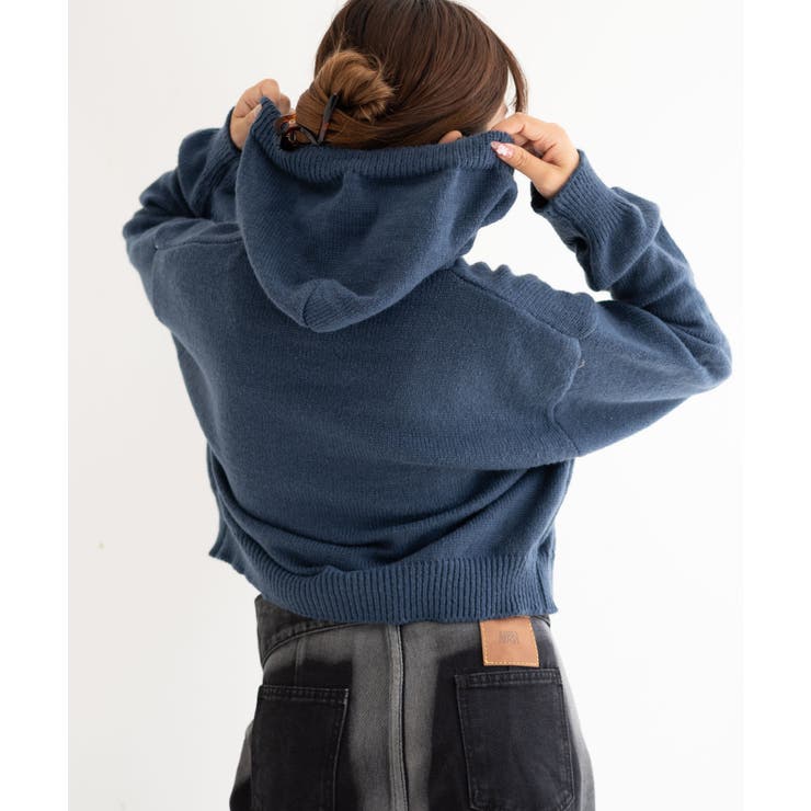 スターニットカーブヘムZIPパーカー | WEGO【WOMEN】 | 詳細画像10 