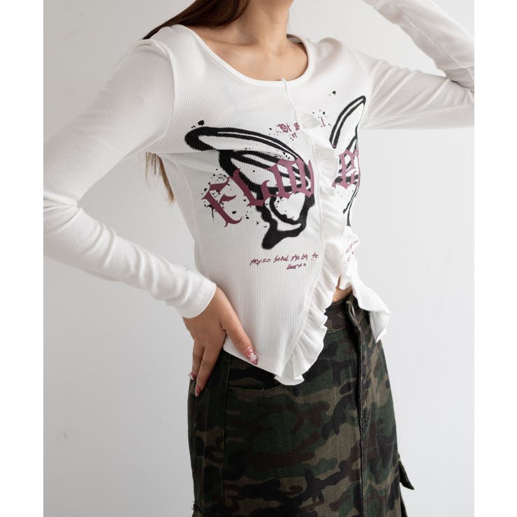 バタフライプリントフリルトップス | WEGO【WOMEN】 | 詳細画像6 