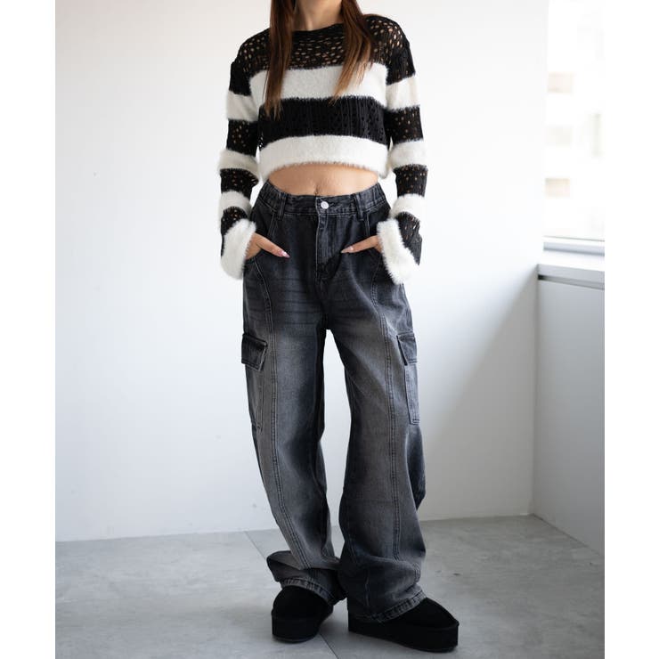 マテリアルスイッチボーダーニット | WEGO【WOMEN】 | 詳細画像7 