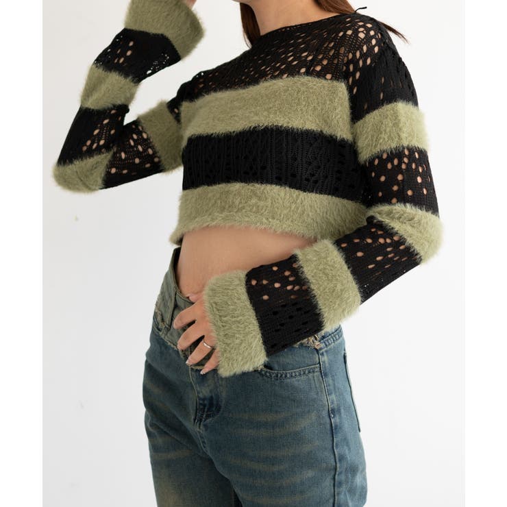 マテリアルスイッチボーダーニット | WEGO【WOMEN】 | 詳細画像8 