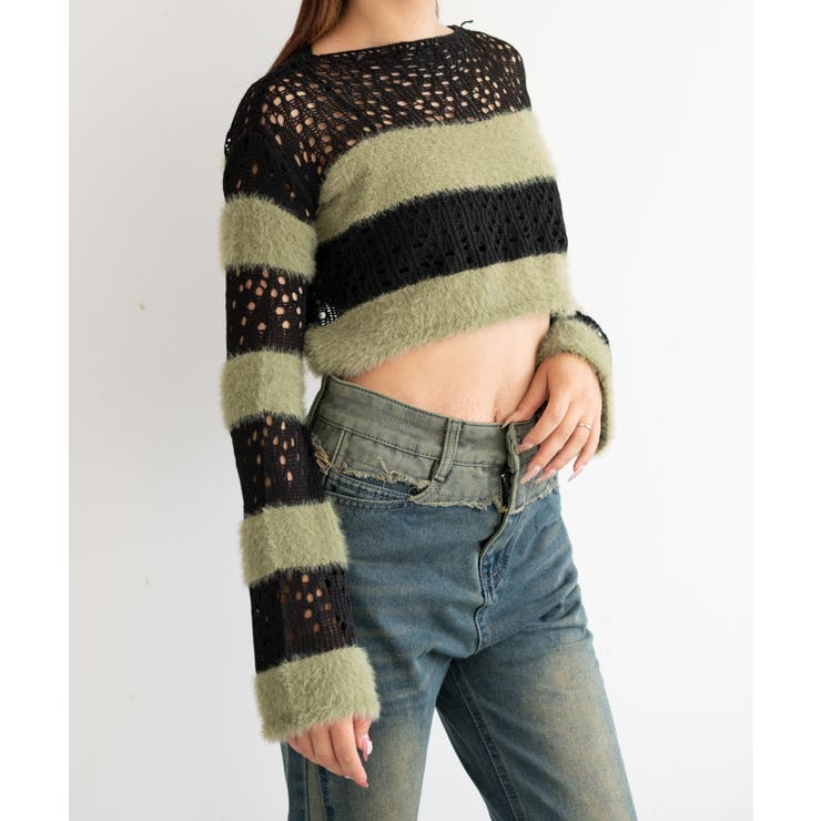 マテリアルスイッチボーダーニット | WEGO【WOMEN】 | 詳細画像9 