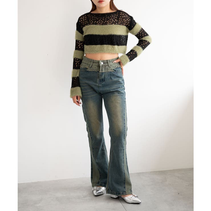 マテリアルスイッチボーダーニット | WEGO【WOMEN】 | 詳細画像10 