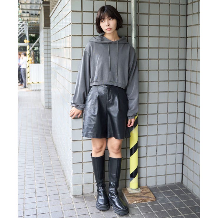 ピグメントショートグラフィックプルパーカー | WEGO【WOMEN】 | 詳細画像3 