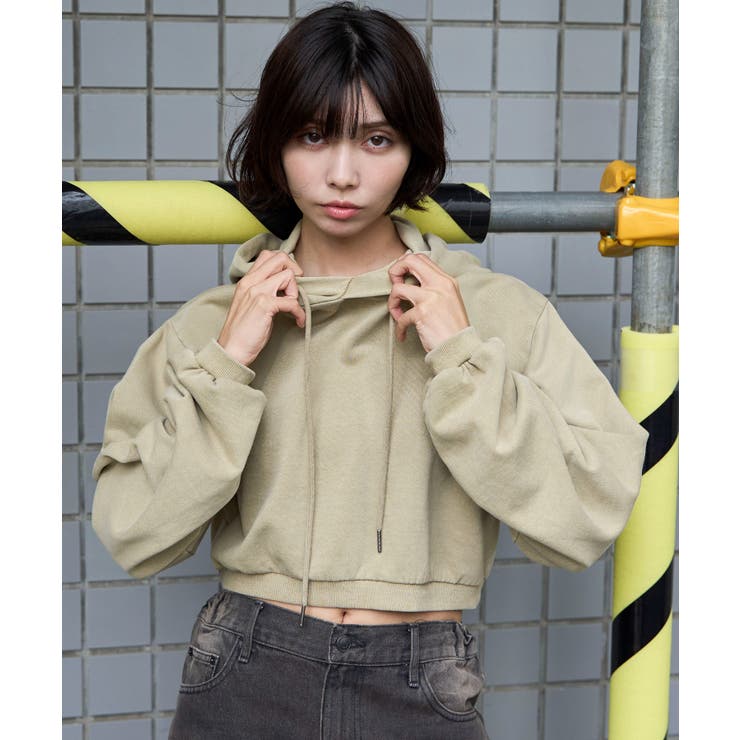 ピグメントショートグラフィックプルパーカー | WEGO【WOMEN】 | 詳細画像7 