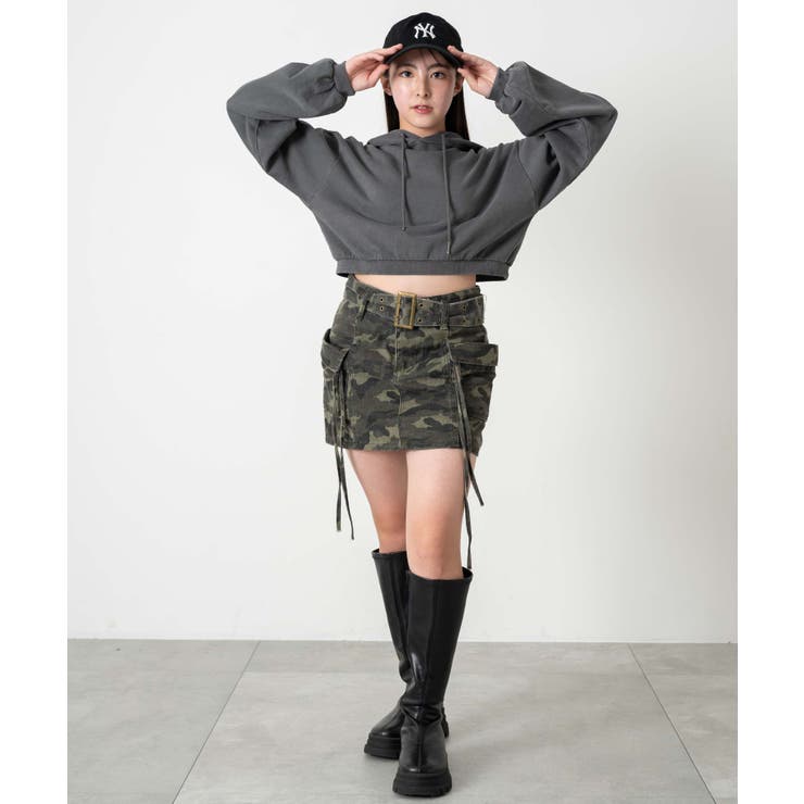 ピグメントショートグラフィックプルパーカー | WEGO【WOMEN】 | 詳細画像25 