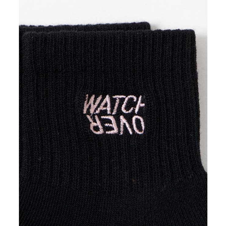 デザインロゴ刺繍アンクル底パイルソックス[品番：WG010092673