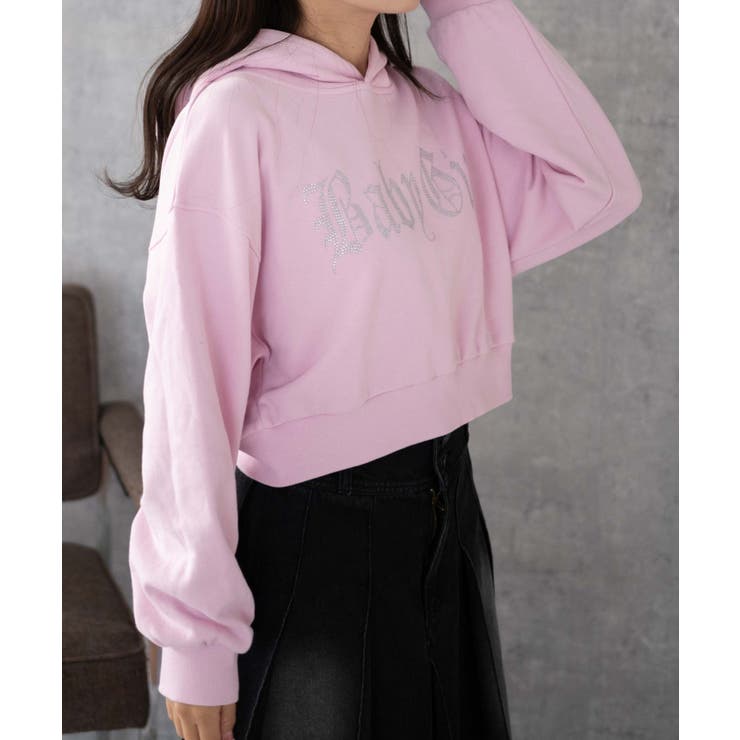 ラインストーンショートプルパーカー | WEGO【WOMEN】 | 詳細画像7 