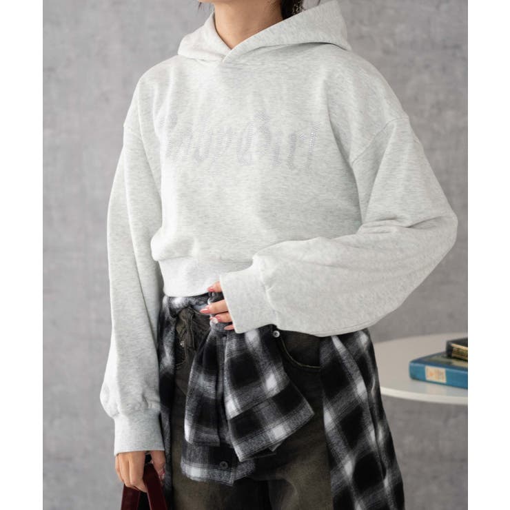 ラインストーンショートプルパーカー | WEGO【WOMEN】 | 詳細画像10 