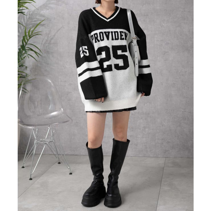 ナンバリングラインフラッフィーニット[品番：WG010092703]｜WEGO