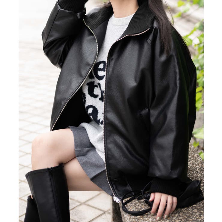 ヴィンテージライクFレザーRVブルゾン[品番：WG010092710]｜WEGO