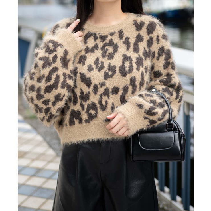 レオパードシャギーニットプルオーバー | WEGO【WOMEN】 | 詳細画像3 