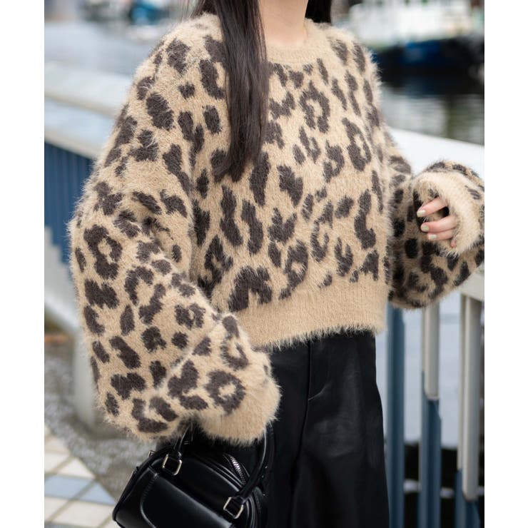 レオパードシャギーニットプルオーバー | WEGO【WOMEN】 | 詳細画像5 