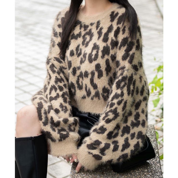 レオパードシャギーニットプルオーバー | WEGO【WOMEN】 | 詳細画像6 