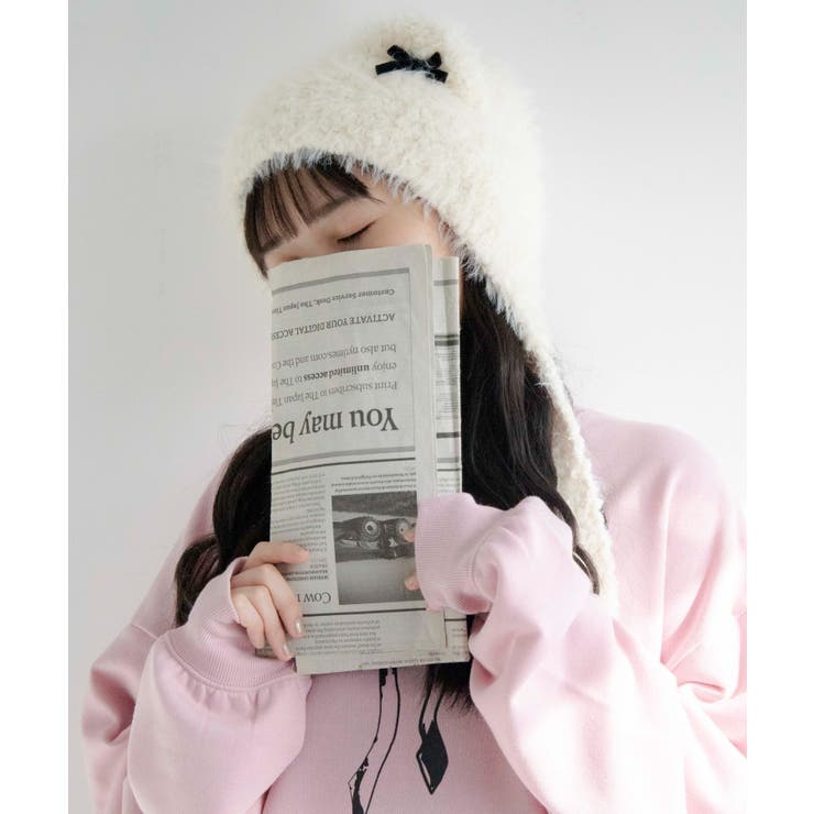オフホワイト | ミニリボンクマミミニットキャップ | WEGO【MEN】