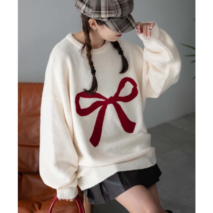 柄4 | フラッフィーグラフィックBIGニットプルオーバー | WEGO【WOMEN】