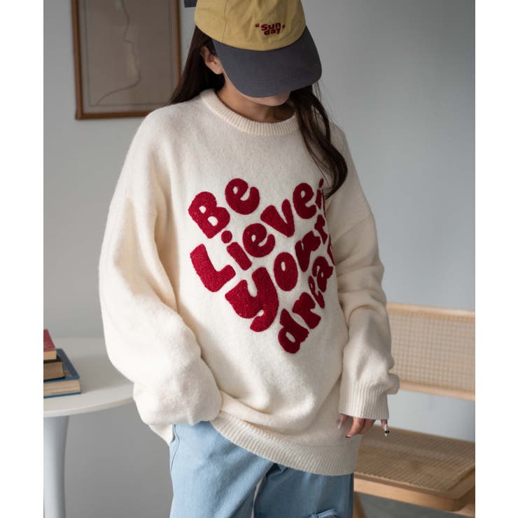 柄5 | フラッフィーグラフィックBIGニットプルオーバー | WEGO【WOMEN】