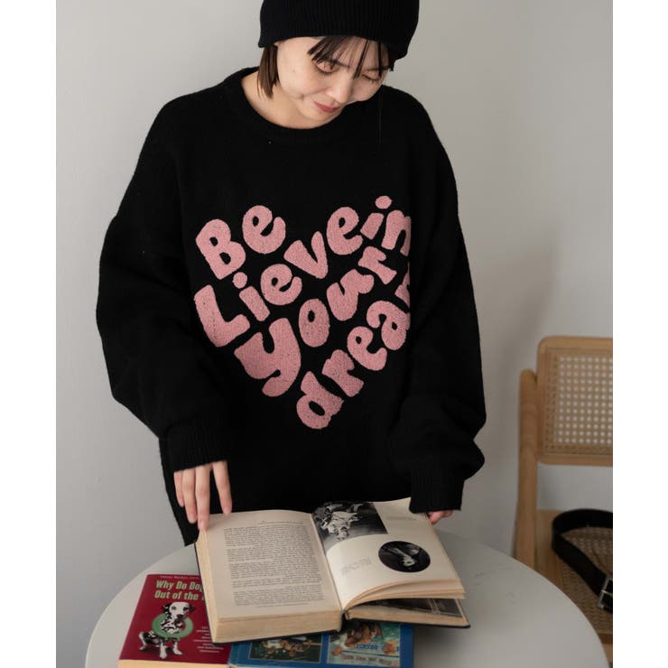 柄6 | フラッフィーグラフィックBIGニットプルオーバー | WEGO【WOMEN】