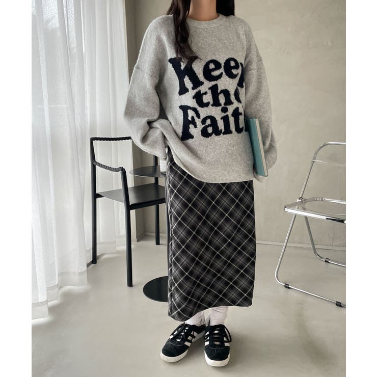 フラッフィーグラフィックBIGニットプルオーバー[品番