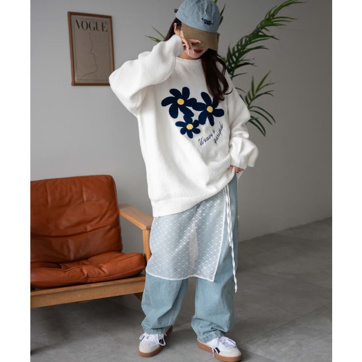 フラッフィーグラフィックBIGニットプルオーバー | WEGO【WOMEN】 | 詳細画像8 