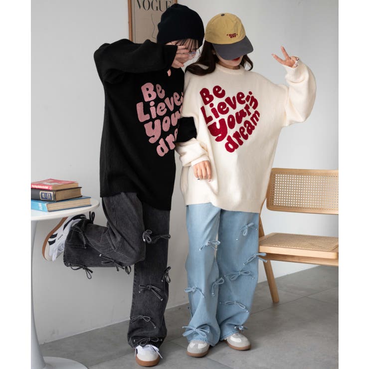 フラッフィーグラフィックBIGニットプルオーバー | WEGO【WOMEN】 | 詳細画像18 