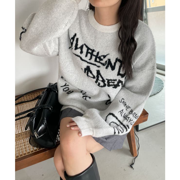 フラッフィーグラフィックBIGニットプルオーバー | WEGO【WOMEN】 | 詳細画像19 