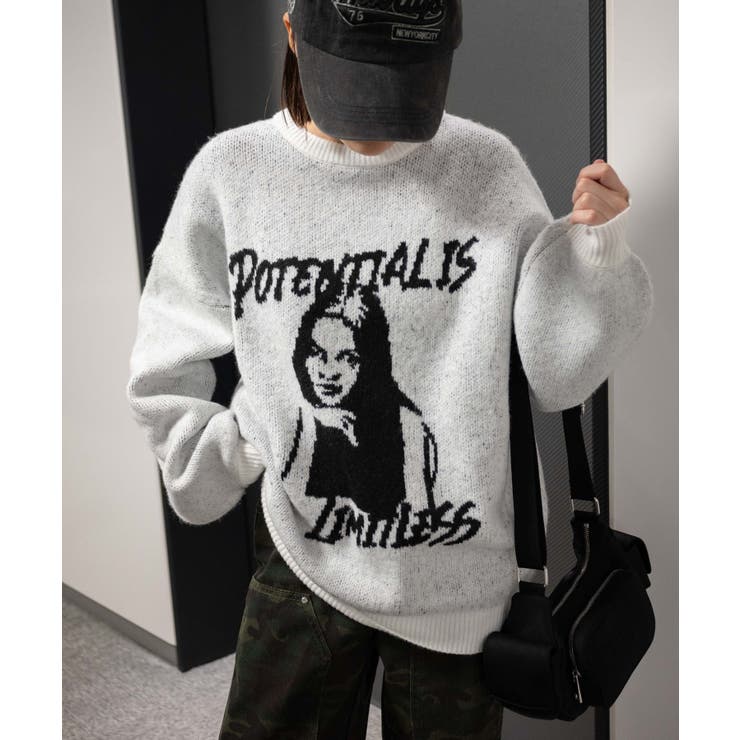 フラッフィーグラフィックBIGニットプルオーバー | WEGO【WOMEN】 | 詳細画像39 