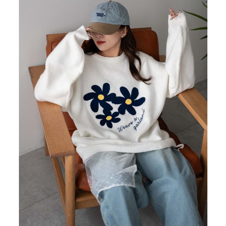 フラッフィーグラフィックBIGニットプルオーバー | WEGO【WOMEN】 | 詳細画像42 