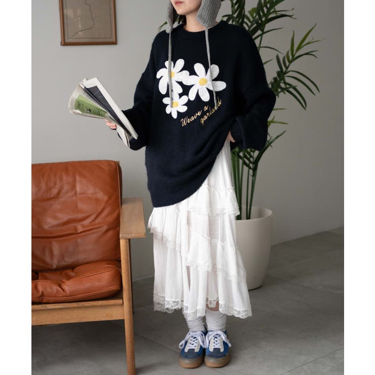 フラッフィーグラフィックBIGニットプルオーバー | WEGO【WOMEN】 | 詳細画像47 