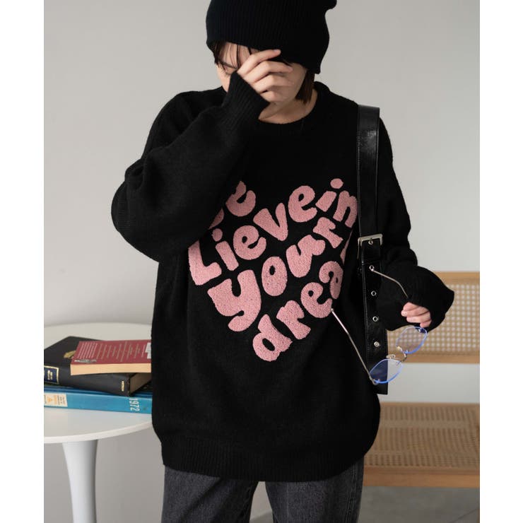 フラッフィーグラフィックBIGニットプルオーバー | WEGO【WOMEN】 | 詳細画像54 