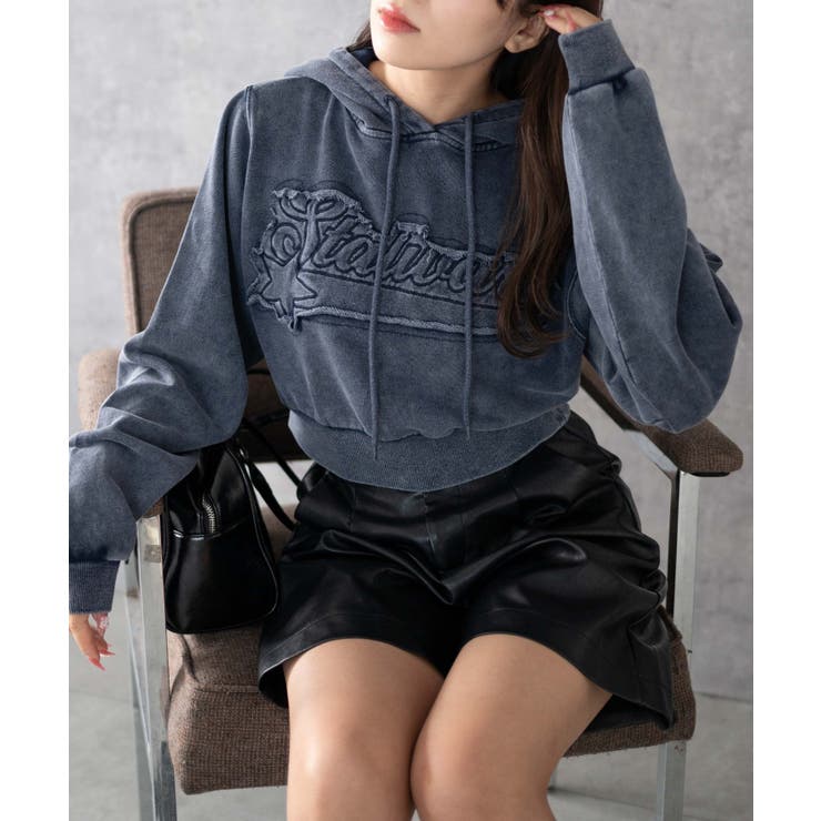【SALE】 ロゴアシッドウォッシュパーカー[品番：WG010092814]｜WEGO トップス