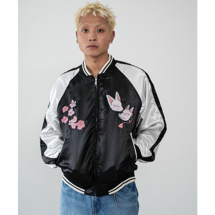 ブラックその他 | 花魁狐面スカジャン | WEGO【MEN】