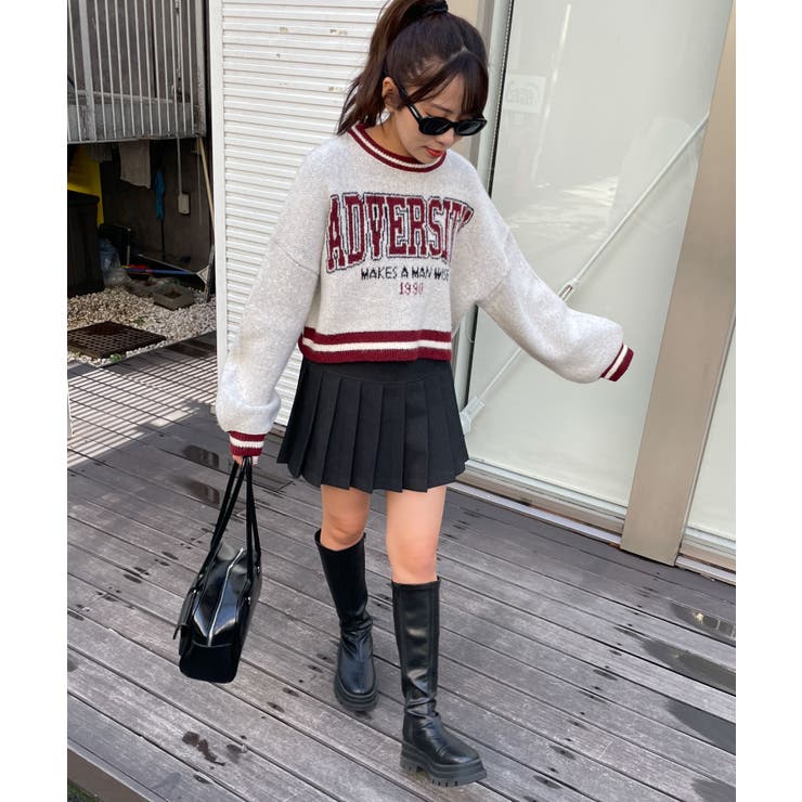 ラインリブフラッフィーショートニット | WEGO【WOMEN】 | 詳細画像12 