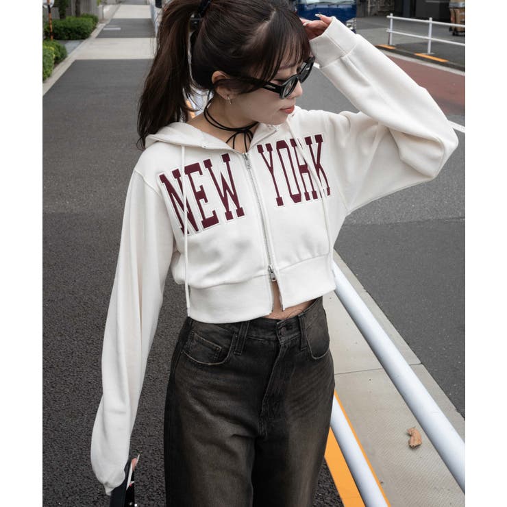 NEWYORK裏起毛ZIPパーカー [品番：WG010092872]｜WEGO【WOMEN】（ウィゴー）のレディースファッション通販｜SHOPLIST（ショップリスト）
