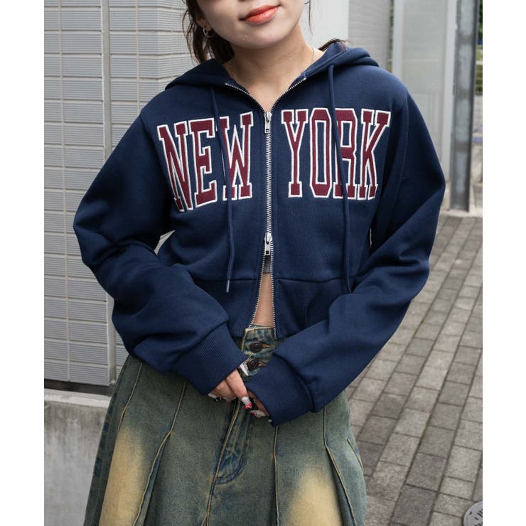 爆売り！ NEWYORK裏起毛ZIPパーカー[品番：WG010092872]｜WEGO【WOMEN ウォーキング・ランニングウェア