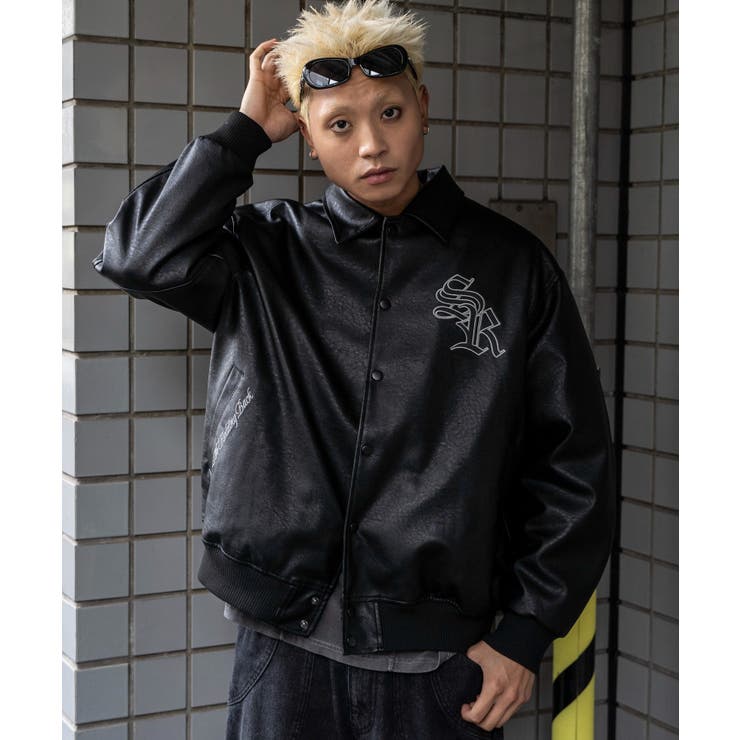 エコレザーグラフィックジャケット | WEGO【MEN】 | 詳細画像5 