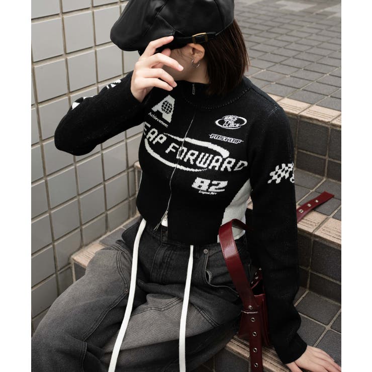 トップス NOG ステッチデザインニットトップス｜WOMEN｜250ISB70-299B｜AZUL