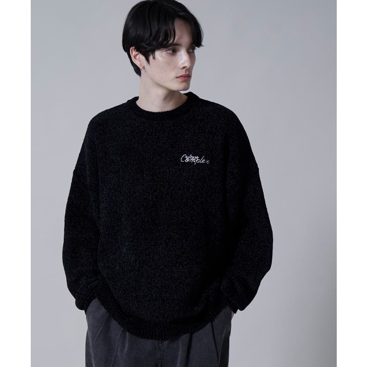 ブラック | ベロアモールワンポイントプルオーバー | WEGO【MEN】